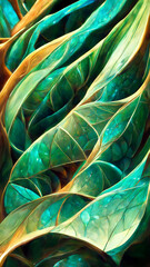 Wall Mural - green gradient glass fractal colorful photo realistic illustration generative ai content by midjourn
