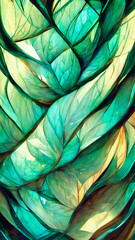 Wall Mural - green gradient glass fractal colorful photo realistic illustration generative ai content by midjourn