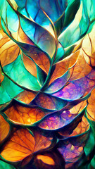 Wall Mural - green gradient glass fractal colorful photo realistic illustration generative ai content by midjourn