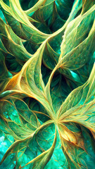 Wall Mural - green gradient glass fractal colorful photo realistic illustration Generative AI Content by Midjourney