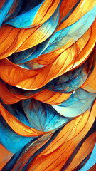 Wall Mural - orange gradient glass fractal colorful photo realistic illustration generative ai content by midjour