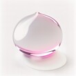 © SaraY Studio - 3D of pink clear droplet with beautiful shape isolated on white background. Serum skincare droplet. Generative AI.
