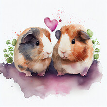 Cute Guinea Pigs Valentines Day Greetings Card