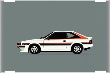 Japan car, isolated 8 bit Generative AI