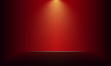 Studio Stage Red Black Background With Spotlight Beams