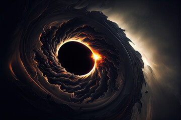 Wall Mural - Universe massive black hole - By Generative AI