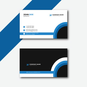 Visiting card for business and personal use. Vector business card template.