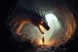 Dragon encounter, generated by ai