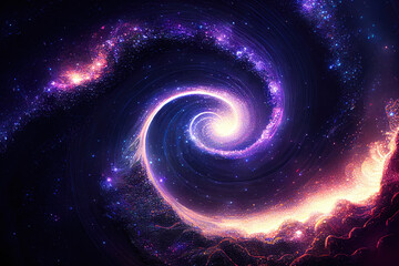 Wall Mural - Psychedelic cosmic galaxy - By Generative AI
