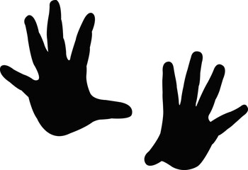 Sticker - hands black color silhouette vector