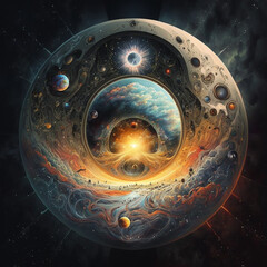 Wall Mural - planet with space abstraction