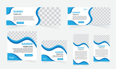 Wall Mural - set of blue web banners of different sizes