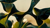 Fototapeta Tulipany - Green abstract wavey flow shape marble texture, Generative AI