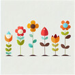 © Gonenc - cute cartoon flowers set in flat design created with generative AI
