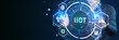 © photon_photo - IIOT concept. Businessman offer IIOT products and solutions. The future of technology. Virtual screen of the future with the inscription: IIOT.