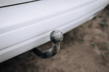 Rusty Hitch On A Car Close-up.