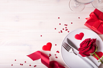 Canvas Print - Valentine's Day table setting