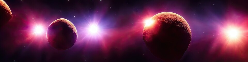 panoramic image of outer space - the universe and galaxy scene created by generative AI