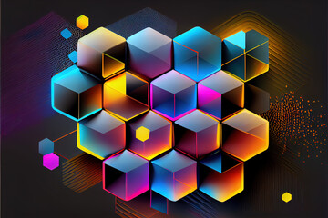 Poster - Abstract technology background. Generative AI