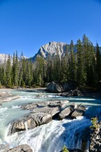 A Rushing River In The Canadian Rockies