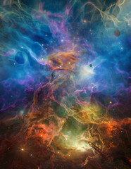 Wall Mural - nebula in outer space, planets and galaxy