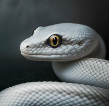 Close Up Of White Snake