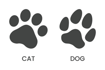 Dog and cat paw print