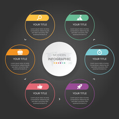 Poster - Creative concept for infographic element vector 6 options, steps, list, process. Abstract elements of graph, diagram with steps, options, parts or processes, timeline infographics, workflow or chart.