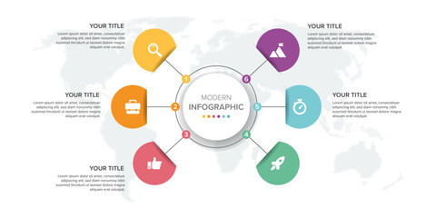 Poster - Creative concept for infographic element vector 6 options, steps, list, process. Abstract elements of graph, diagram with steps, options, parts or processes, timeline infographics, workflow or chart.
