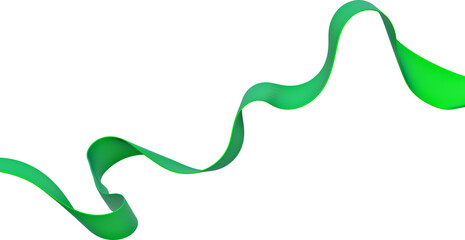 Wall Mural - green ribbon isolated on isolated background. 3d render