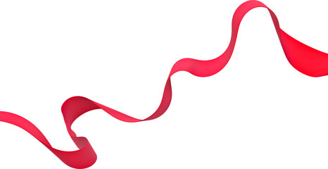 Red ribbon isolated on isolated background. 3d render