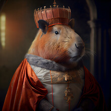  King Capybara Wearing Regal Clothing