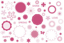 Vector Floral Set Of Flowers And Frames And Text For Design