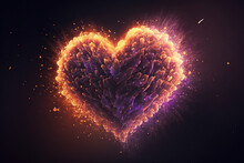 Flaming Hearts, Dreamy Bokeh, Film-inspired, Glowing Neon, Energized, Radiant, Silver Liquid - Generative Ai