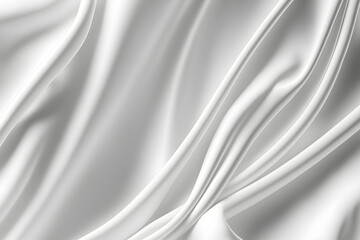 Wall Mural - Plain white silk satin fabric background, silky cloth curtain texture