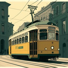 A Tram In Lisbon.
Generative AI.