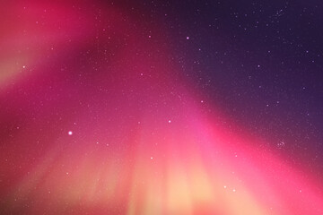 Sticker - blue night starry sky and pink polar lights. .purple aurora borealis