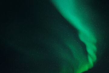 Sticker - green aurora borealis. night starry sky and .northern lights.