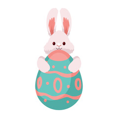 Sticker - spring egg with rabbit