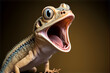 a small reptile opens its mouth wide generative ai