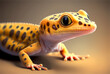 colorful leopard gecko on a plain background generative ai