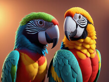 Beautiful Tropical Parrot. Generative AI