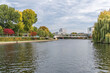 River Spree and the rear part of the German Federal Chancellery (Bundeskanzleramt) with the bridge