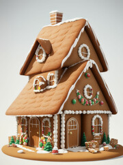 Wall Mural - Christmas house made from ginger cookies. Generative AI