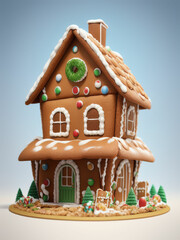 Wall Mural - Christmas house made from ginger cookies. Generative AI