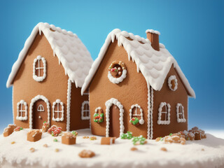 Wall Mural - Christmas house made from ginger cookies. Generative AI