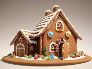 Wall Mural - Christmas house made from ginger cookies. Generative AI