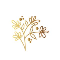 Gold flower line art 