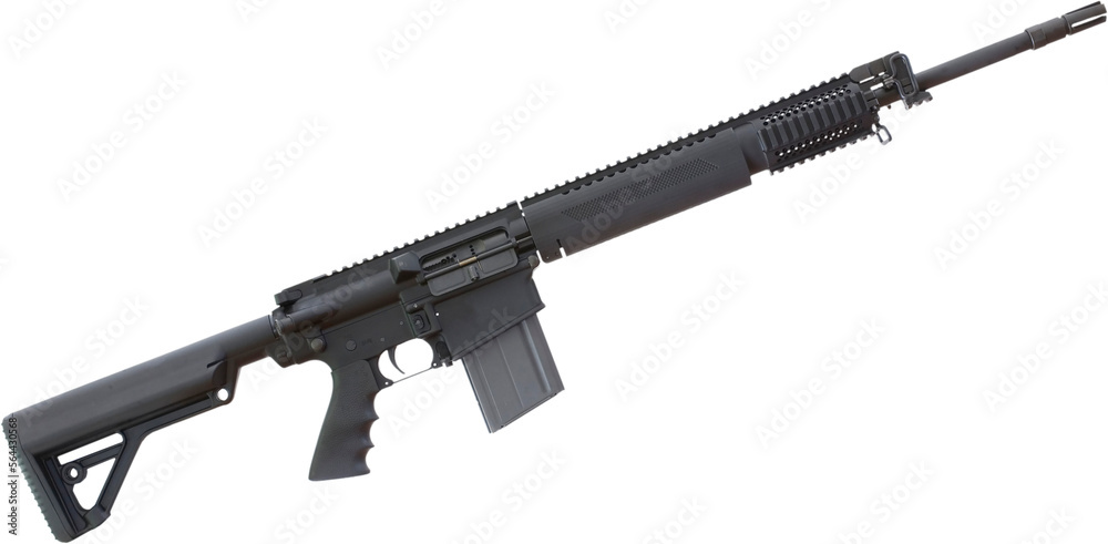 Assault rifle with a high capacity magazine Stock Photo | Adobe Stock