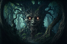 Fantasy Forest Tree Spirit  AI Generative	